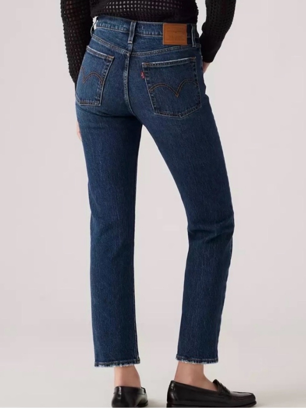 levis dark wash wedgie straight jeans women’s nwt